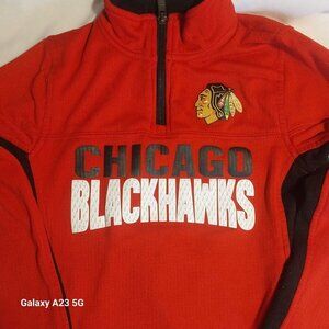 Chicago Blackhawks Kids Medium 5/6 Pullover Jacket NHL Logo Red & Black